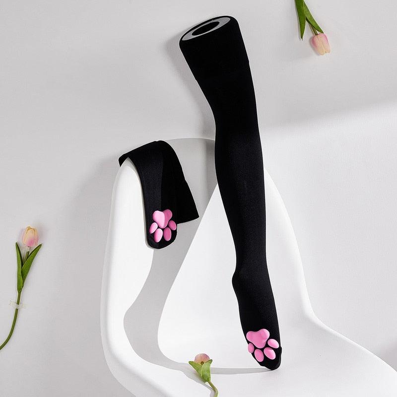 Cat Paw Thigh High Socks