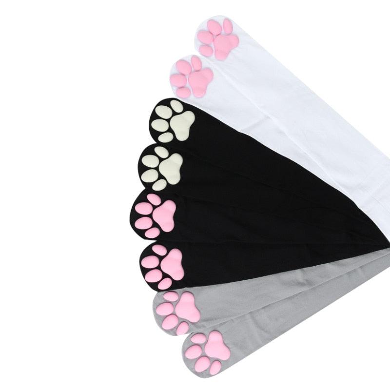 Cat Paw Thigh High Socks
