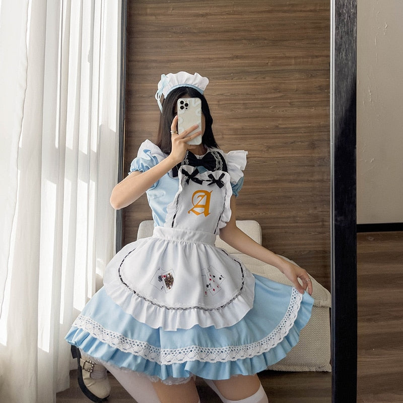 Alice Blue Poker Maid Dress