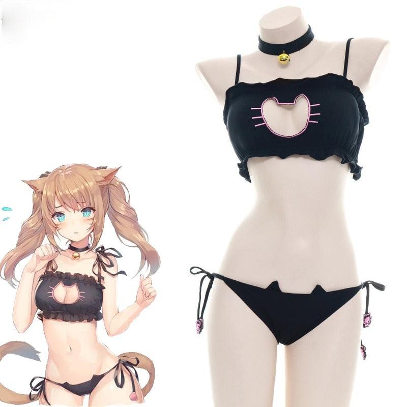 Cat Keyhole Swimsuit