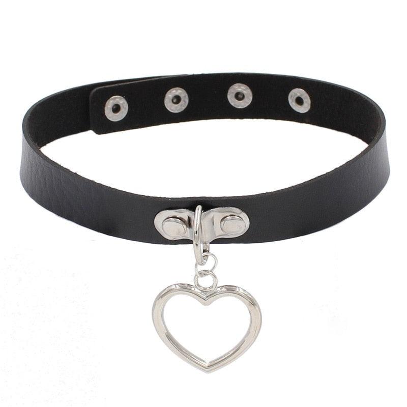 Black Leather Gothic Choker Collection