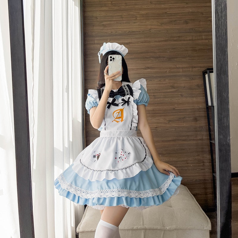 Alice Blue Poker Maid Dress